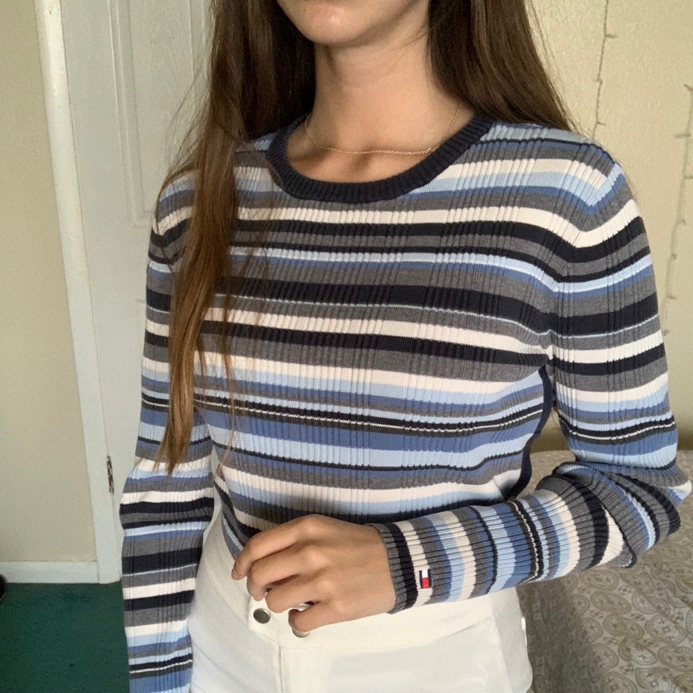 Blue Tommy Hilfiger Striped Sweater